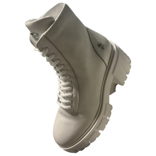 Pre-owned Philipp Plein Leather Boots In Beige