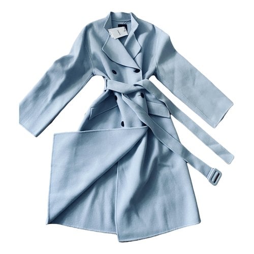 Pre-owned Theory Wool Coat In Blue
