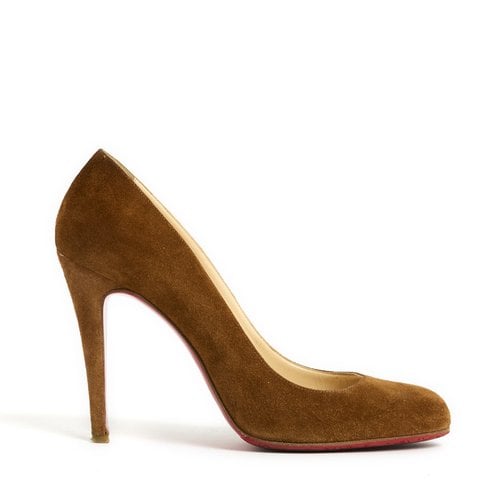 Pre-owned Christian Louboutin Fifi Heels In Camel