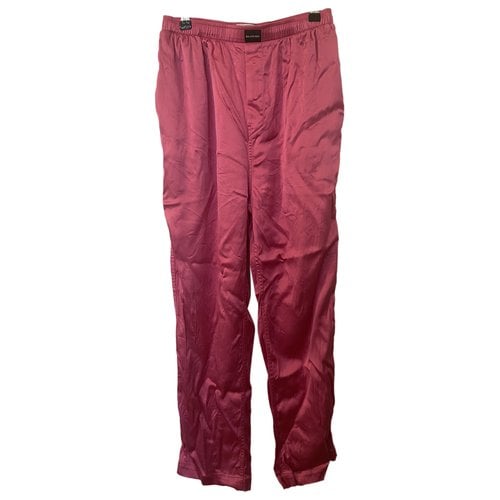 Pre-owned Balenciaga Straight Pants In Pink