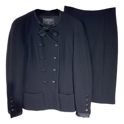 Pre-owned Chanel Wool Suit Jacket In Black