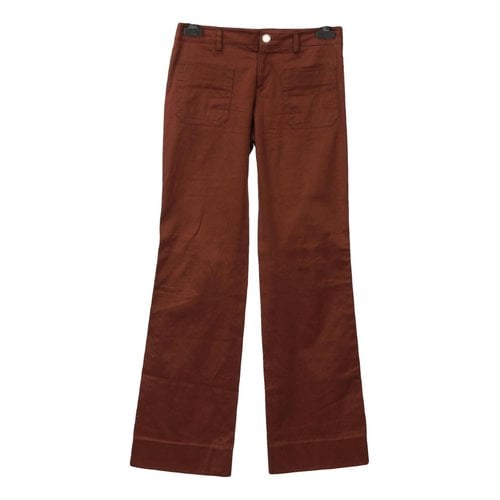 Pre-owned Gucci Straight Pants In Brown