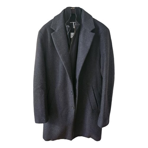 Pre-owned Lacoste Wool Coat In Anthracite