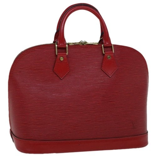 Pre-owned Louis Vuitton Alma Leather Handbag In Red