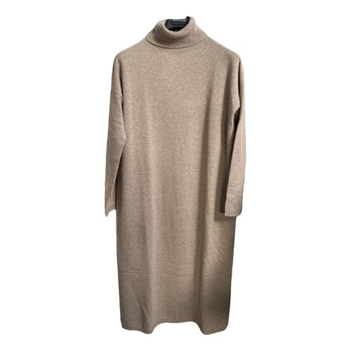 Pre-owned Max Mara Cashmere Mid-length Dress In Camel