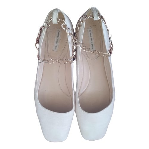 Pre-owned Fabio Rusconi Leather Ballet Flats In Beige