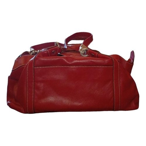 Pre-owned Hogan Leather Handbag In Burgundy