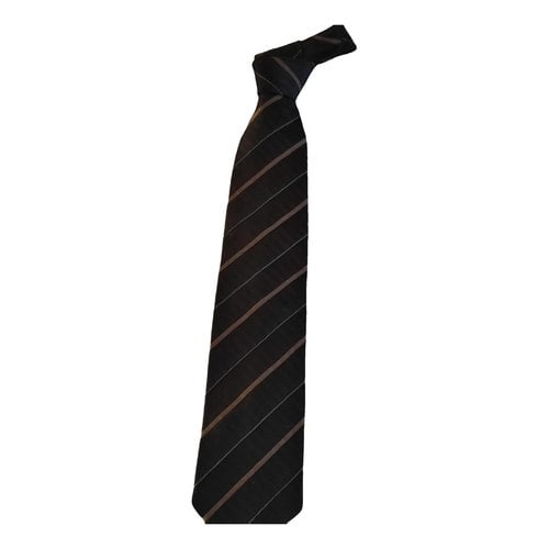 Pre-owned Hugo Boss Silk Tie In Brown