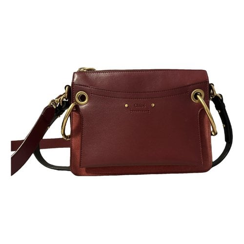 Pre-owned Chloé Roy Leather Crossbody Bag In Burgundy