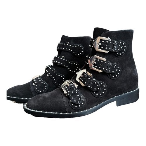 Pre-owned Givenchy Buckled Boots In Black