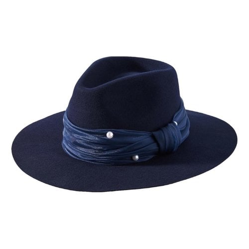 Pre-owned Lele Sadoughi Wool Hat In Navy