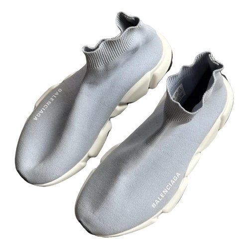 Pre-owned Balenciaga Speed Trainers In Grey