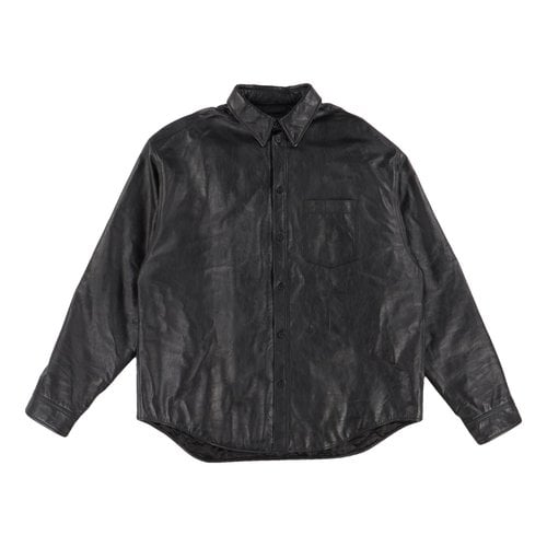 Pre-owned Balenciaga Leather Shirt In Black