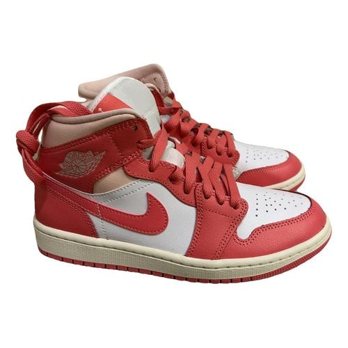 Pre-owned Jordan 1 Leather Trainers In Pink