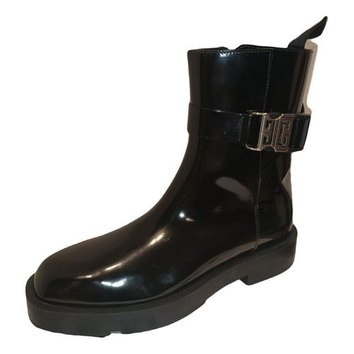 Pre-owned Givenchy Leather Biker Boots In Black