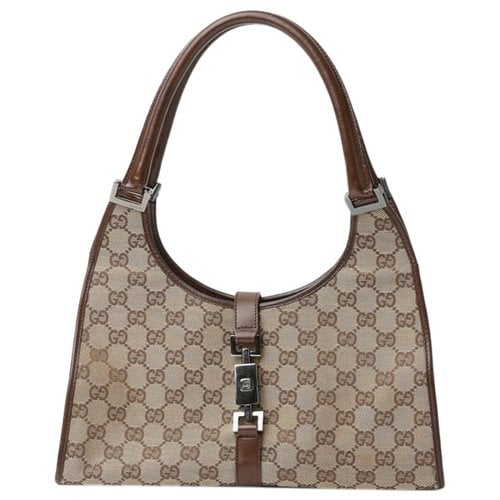 Pre-owned Gucci Jackie Cloth Handbag In Beige
