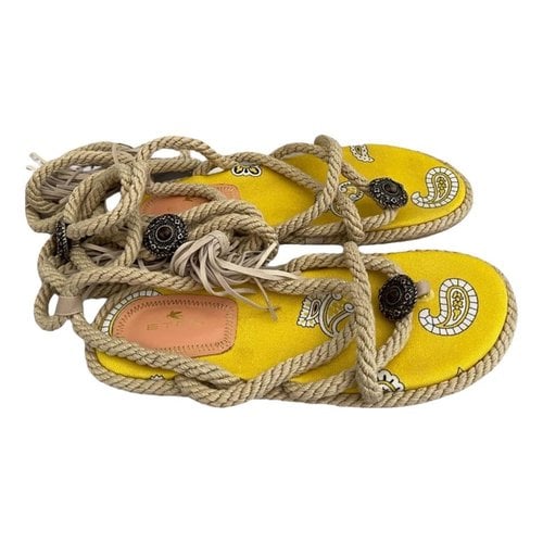 Pre-owned Etro Cloth Sandal In Yellow