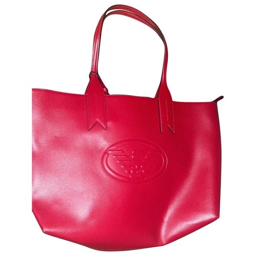 Pre-owned Emporio Armani Leather Handbag In Red