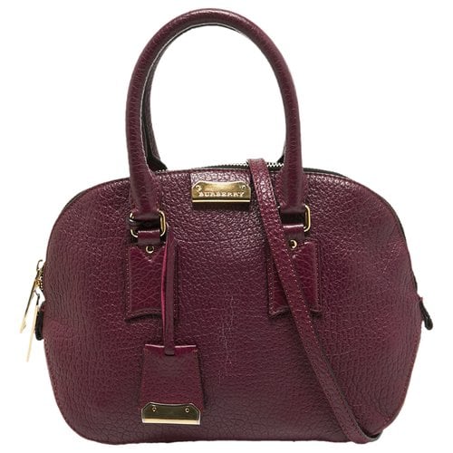 Pre-owned Burberry Leather Satchel In Purple