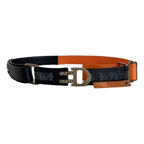 Pre-owned Dior Leather Belt In Blue