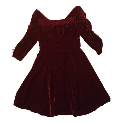 Pre-owned The Kooples Velvet Mini Dress In Burgundy