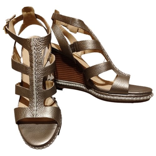 Pre-owned Geox Leather Sandals In Silver