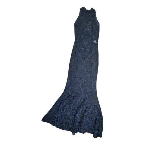 Pre-owned Alaïa Lace Maxi Dress In Blue