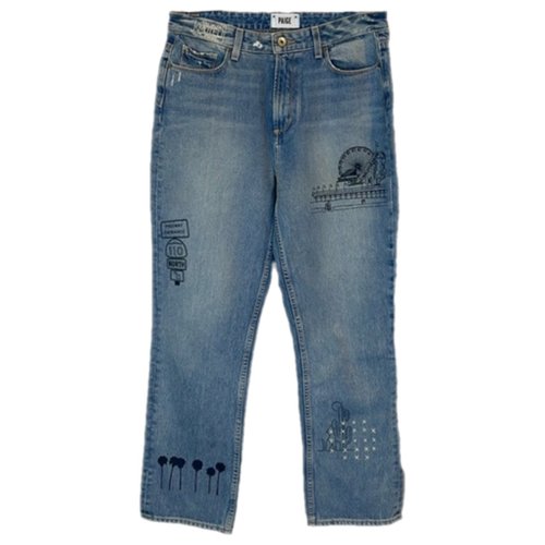 Pre-owned Paige Straight Jeans In Blue