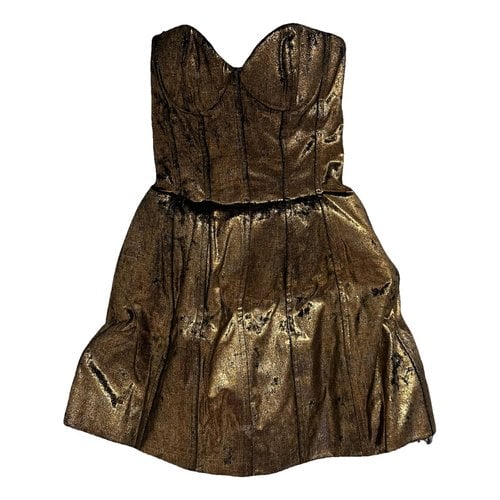 Pre-owned Maje Mini Dress In Gold