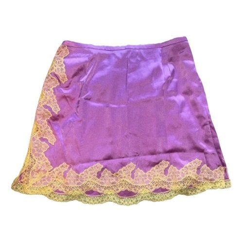 Pre-owned Agent Provocateur Silk Mini Skirt In Purple