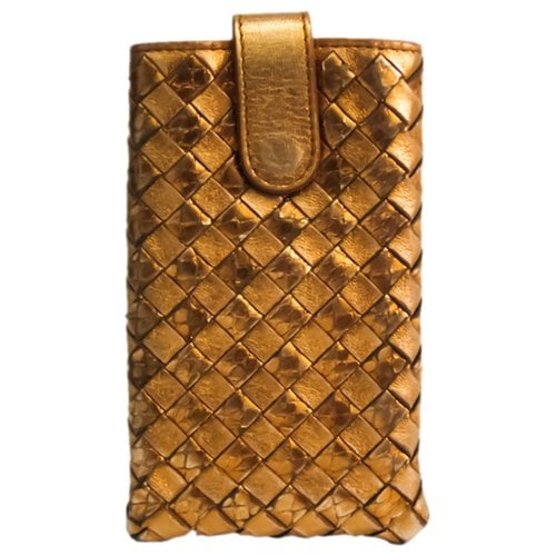 Pre-owned Bottega Veneta Leather Clutch Bag In Gold