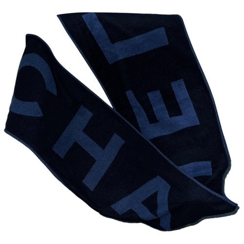 Pre-owned Chanel Cashmere Scarf In Blue
