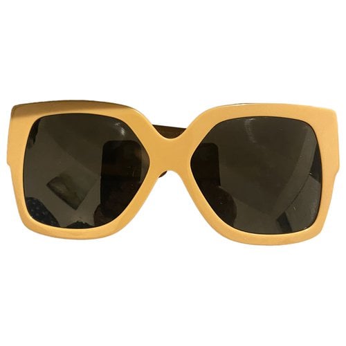 Pre-owned Versace Oversized Sunglasses In Camel