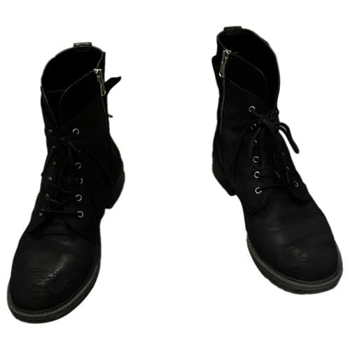 Pre-owned Aniye By Lace Up Boots In Black