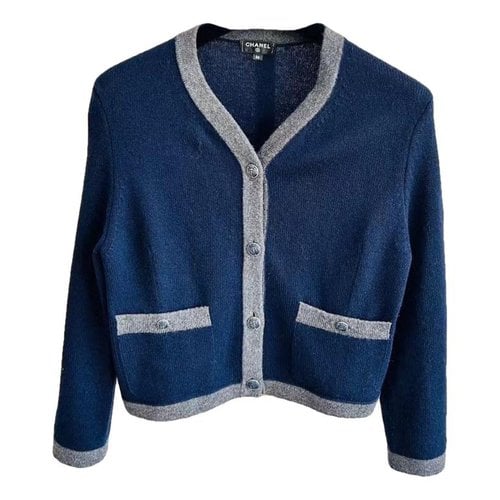 Pre-owned Chanel Cashmere Cardigan In Blue