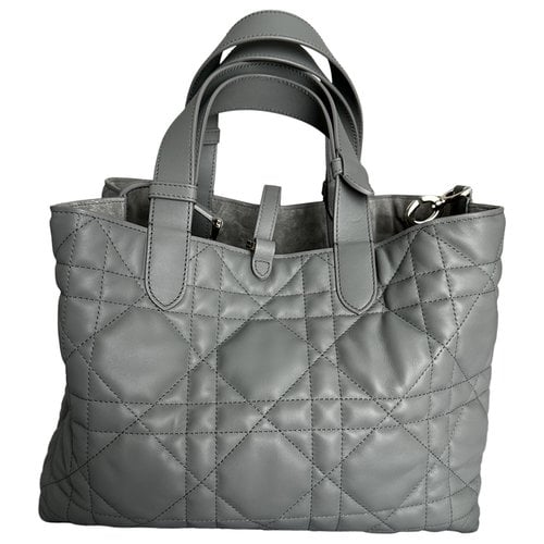 Pre-owned Dior Leather Handbag In Grey