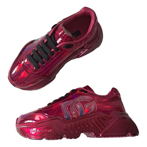 Pre-owned Dolce & Gabbana Daymaster Patent Leather Trainers In Pink