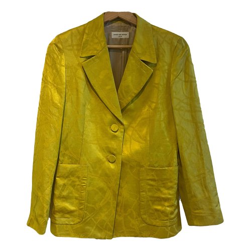 Pre-owned Dries Van Noten Silk Blazer In Yellow