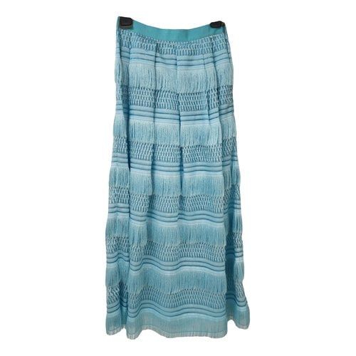 Pre-owned Alberta Ferretti Maxi Skirt In Turquoise