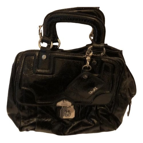 Pre-owned D&g Patent Leather Handbag In Black