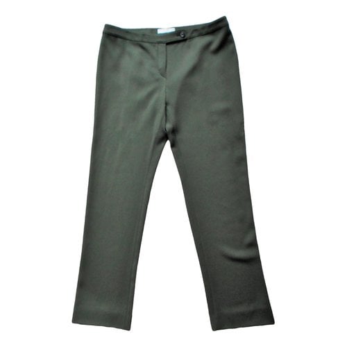 Pre-owned Valentino Wool Large Pants In Khaki