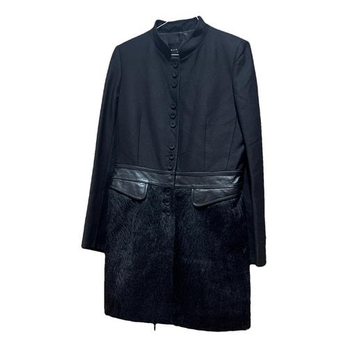Pre-owned Barbara Bui Wool Coat In Black
