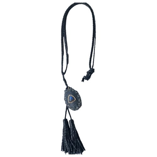 Pre-owned Jacquie Aiche Leather Necklace In Black