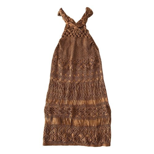 Pre-owned Diane Von Furstenberg Silk Mini Dress In Brown