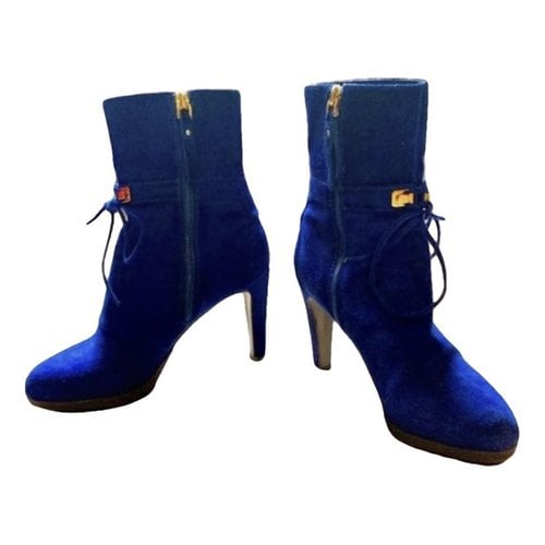 Pre-owned Sergio Rossi Boots In Blue