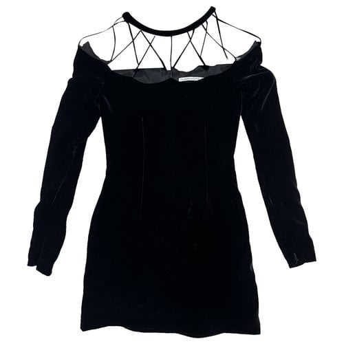Pre-owned Alessandra Rich Velvet Mini Dress In Black