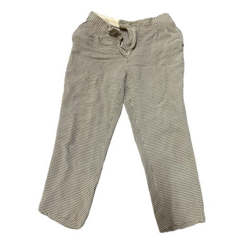 Pre-owned Emporio Armani Straight Pants In Brown