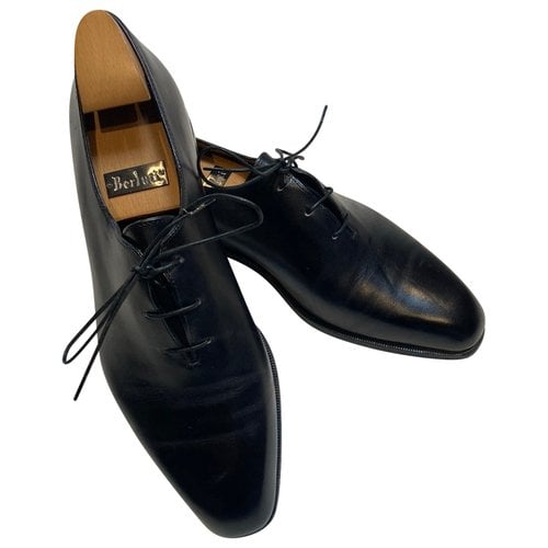 Pre-owned Berluti Leather Lace Ups In Black