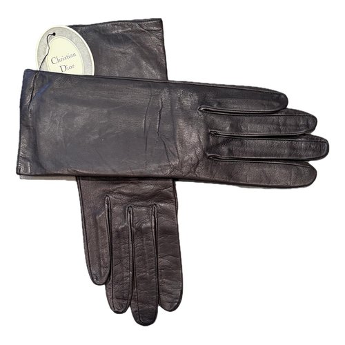 Pre-owned Dior Leather Gloves In Brown
