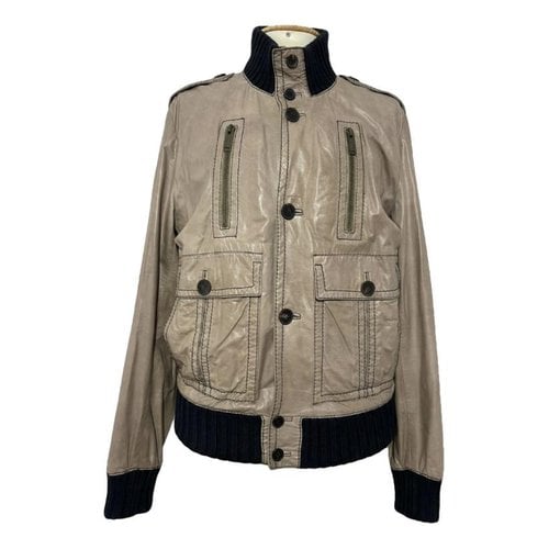 Pre-owned Gucci Leather Vest In Beige